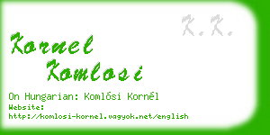 kornel komlosi business card
