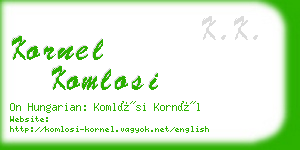 kornel komlosi business card